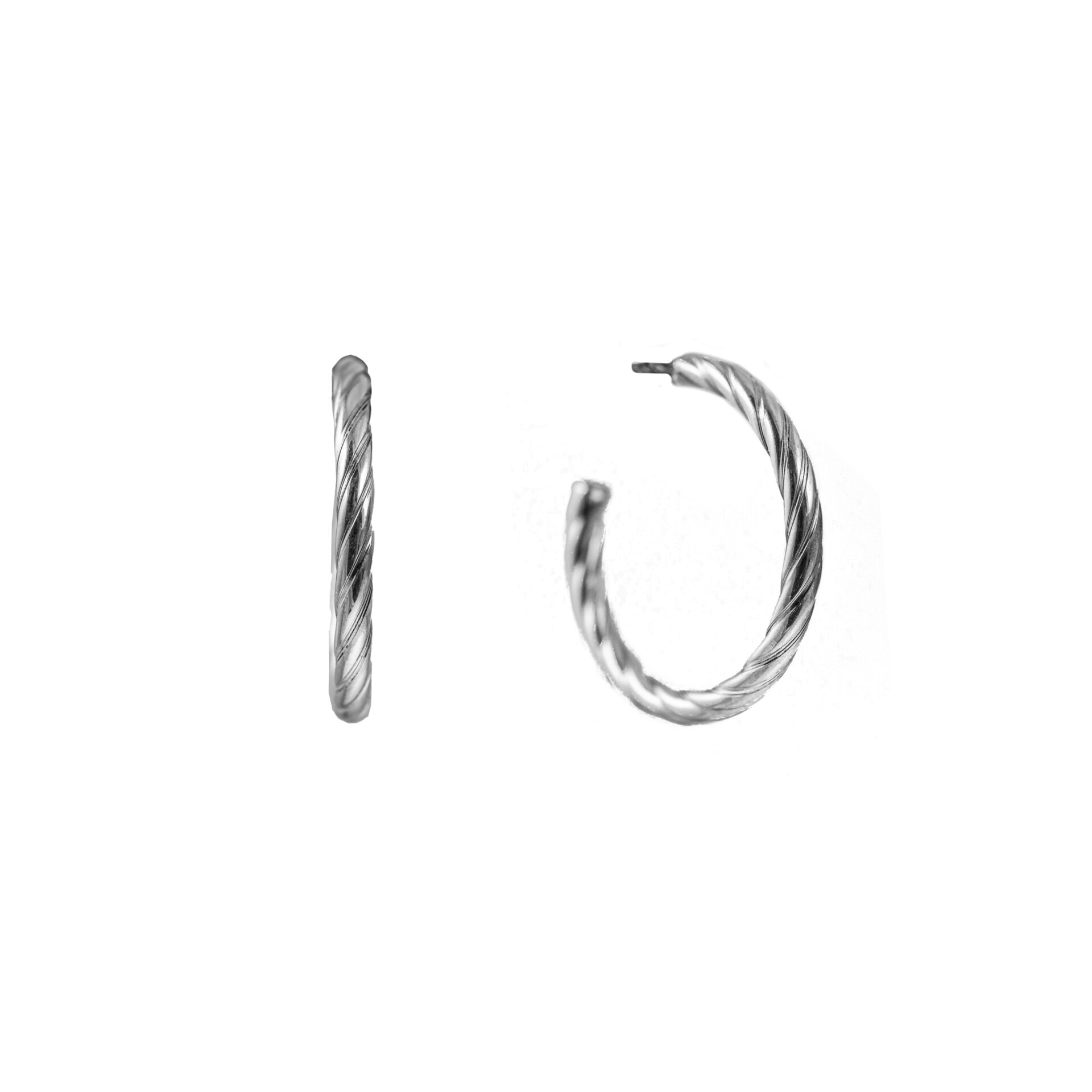 earring silver hoop 134