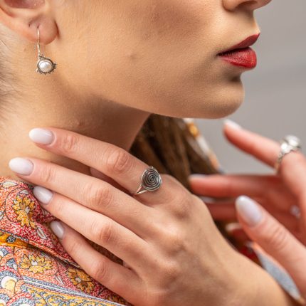 earring.silver.perla .118a