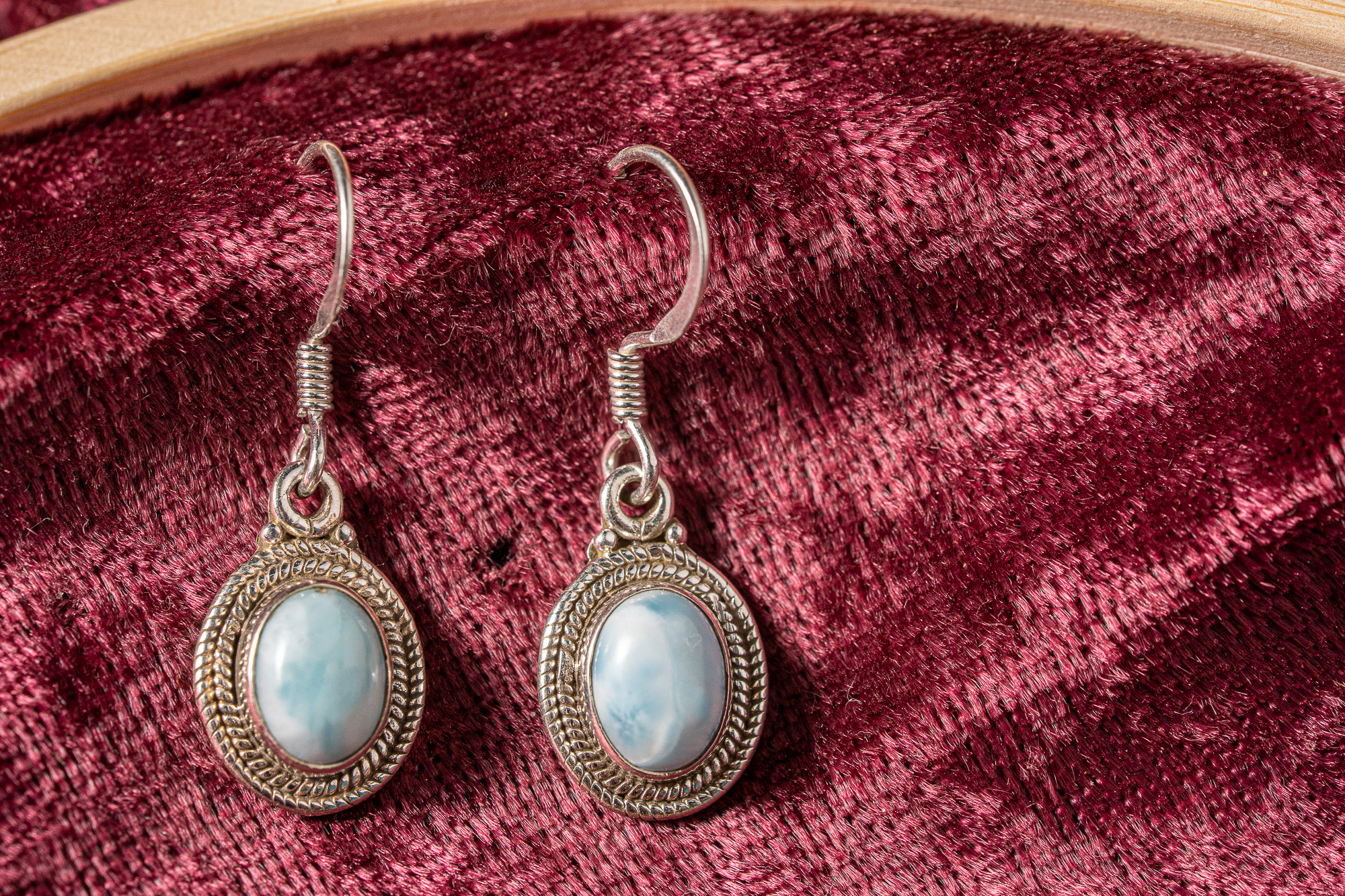 earring.silver.larimar.289a ΣΚΟΥΛΑΡΙΚΙ ΑΣΗΜΕΝΙΟ 925 ΜΕ ΟΛΟΚΛΗΡΟ ΚΟΜΜΑΤΙ ΓΑΛΑΖΙΟΥ ΛΑΡΙΜΑΡ 43 ΕΥΡΩ - Image 1